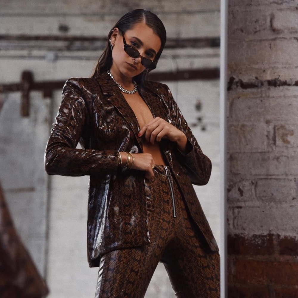 Danielle Bernstein Faux-Snake Skin Blazer